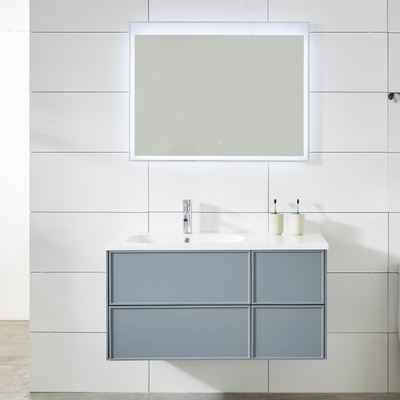Nuevo Diseño Gris Pintura Cuarto de baño moderno Armario con tocador